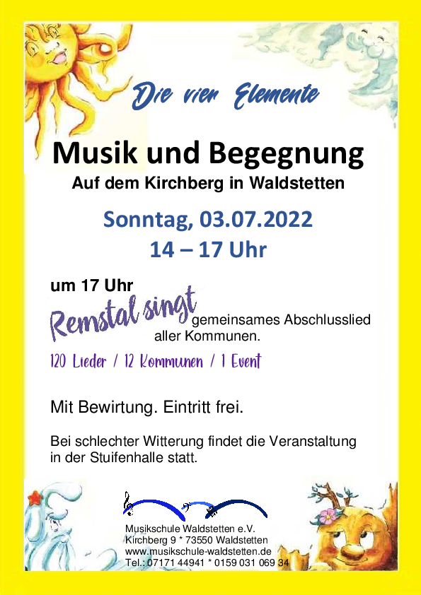  Plakat zu Musik und Begegnung am 03.07.2022 